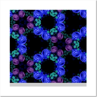 Blue and Purple Goth Roses Posters and Art